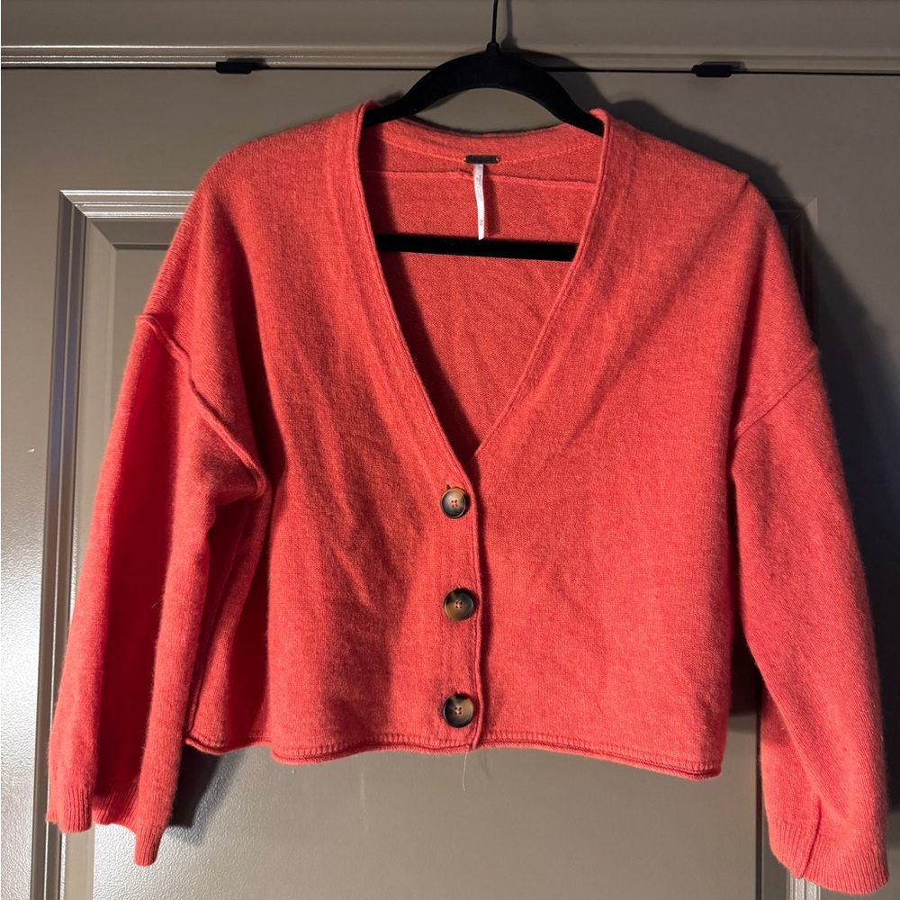 Free People Coral Cardigan Sweater